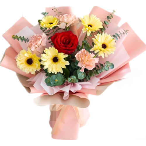 Bouquet ofecuadorian gerbera daisies and carnations Bouquet ofecuadorian gerbera daisies and carnations